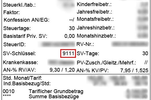 SV-Schlüssel der Gehaltsabrechnung SV-Schlüssel der Gehaltsabrechnung